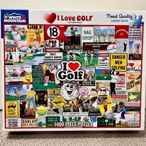 White Mountain I Love Golf Collage Puzzle